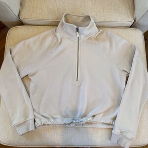 Vuori Women’s Sedona Half Zip Fleece Pullover in color Salt Size Small